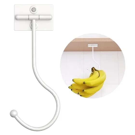 Josmimic Foldable Under-Cabinet Banana Hook — White