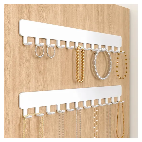 Josmimic Necklace Display Hanger, 12 hooks — White