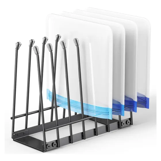 Josmimic Metal Bag Drying Rack, 8 rungs — Black