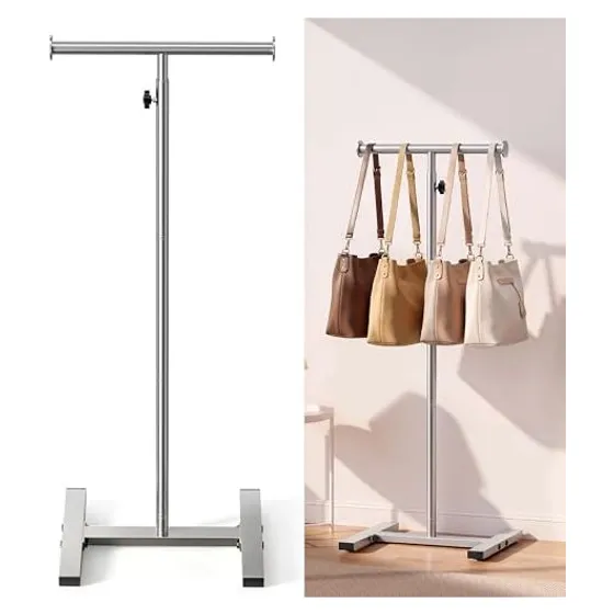 Josmimic 56" Shopping Bag Rack — Silver