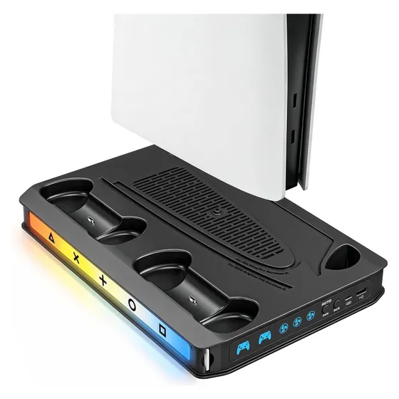Josmimic PS5 Cooling & Charging Stand — Black